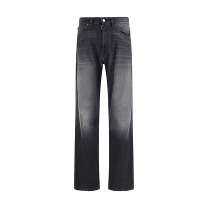 MM6 Zwarte katoenen jeans met rechte pijpen