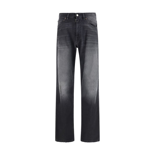 MM6 Zwarte katoenen jeans met rechte pijpen