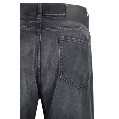 MM6 Zwarte katoenen jeans met rechte pijpen