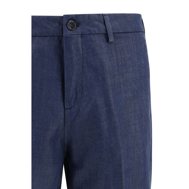 Cruna Blue Tencel Dress Pants - Effortless Elegance