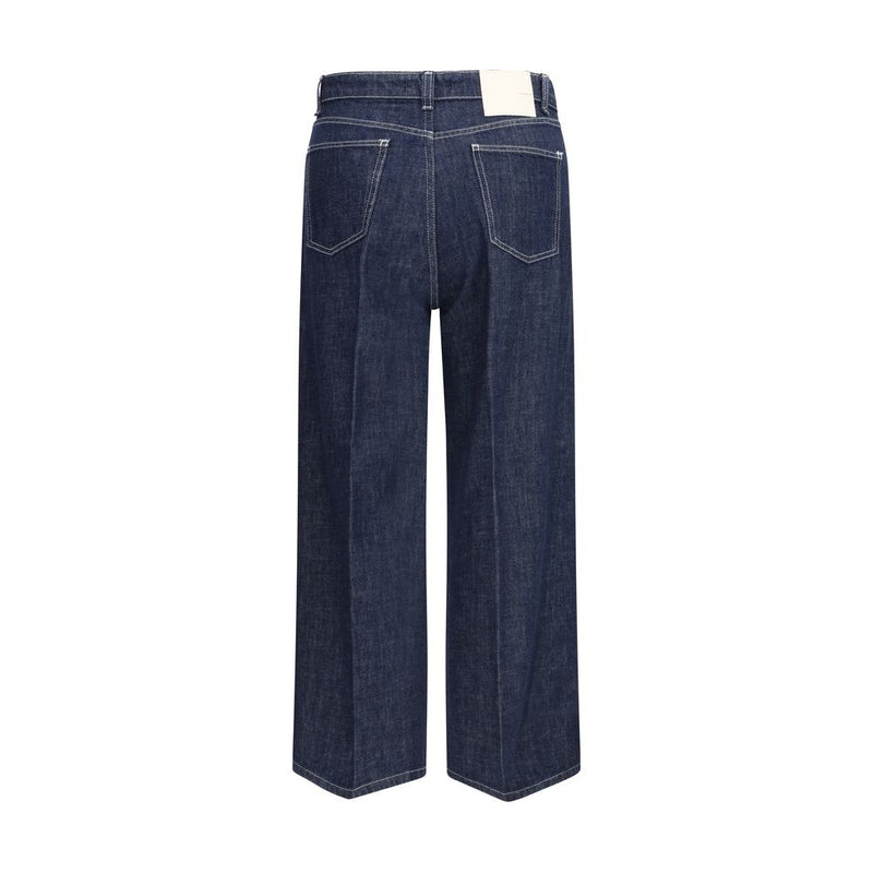 Cruna Blue Wide-Leg Cotton Jeans for Women - Stylish & Comfortable