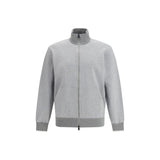 Brioni Gray Cotton Zip Sweatshirt for Men
