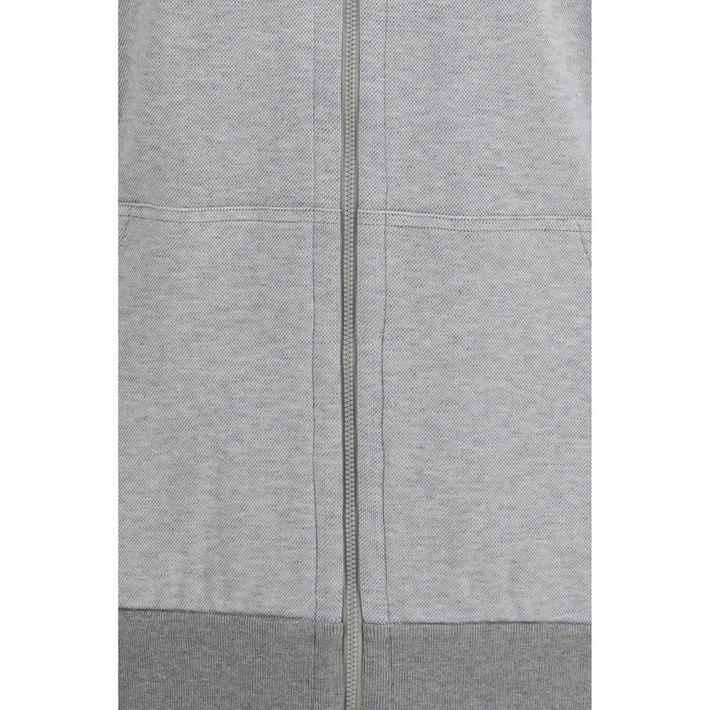 Brioni Gray Cotton Zip Sweatshirt for Men