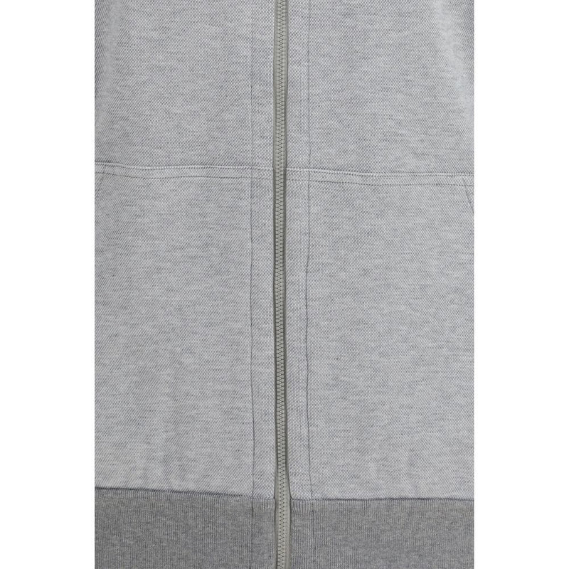 Brioni Gray Cotton Zip Sweatshirt for Men
