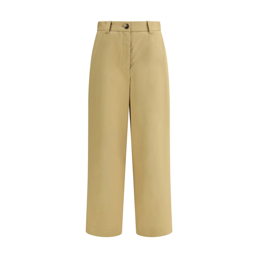 Pantalon décontracté en coton beige Khaite