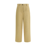 Pantalon décontracté en coton beige Khaite