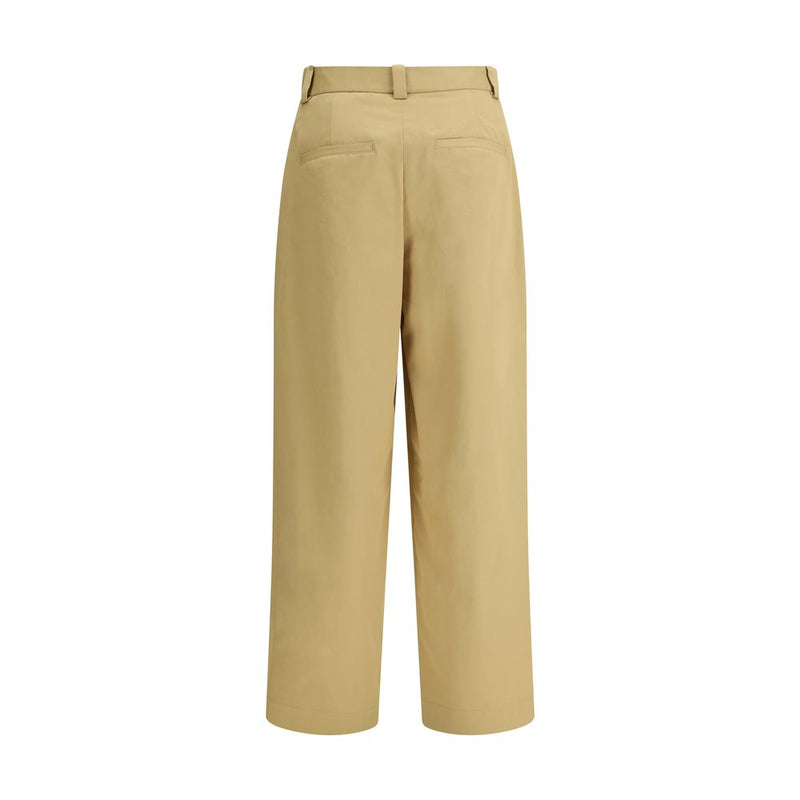 Pantalon décontracté en coton beige Khaite
