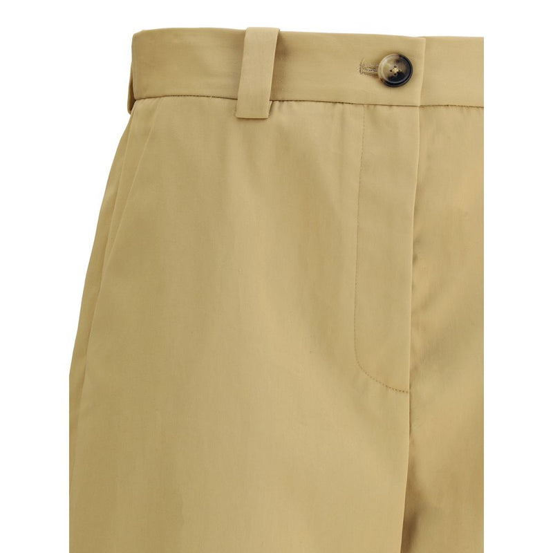 Pantalon décontracté en coton beige Khaite