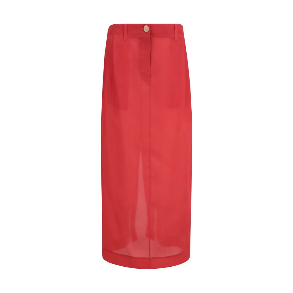 Khaite Lucian Multicolor Silk Midi Skirt - Elegant & Versatile