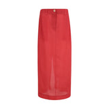 Khaite Lucian Multicolor Silk Midi Skirt - Elegant & Versatile