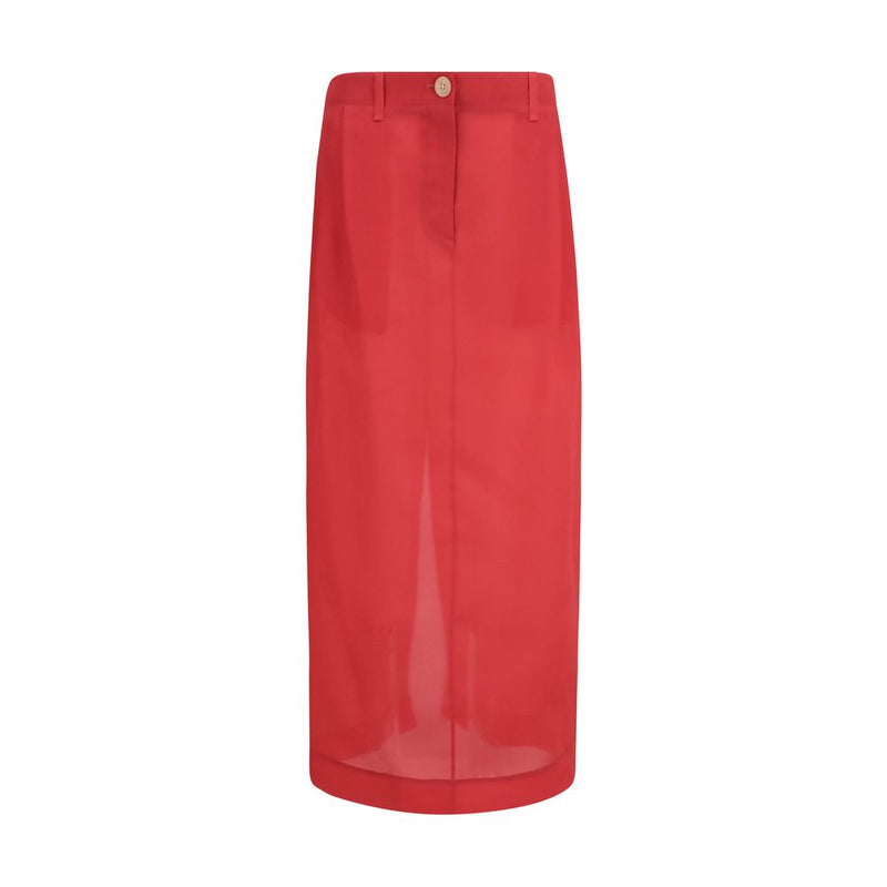 Khaite Lucian Multicolor Silk Midi Skirt - Elegant & Versatile