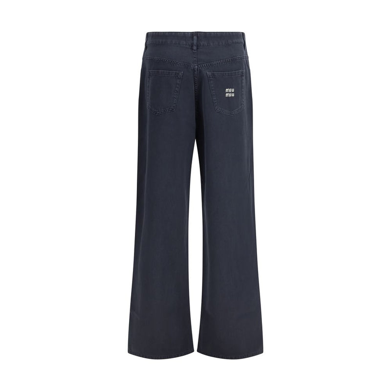 Miu Miu Blue Cotton Flared Jeans - Stylish & Comfortable Fit