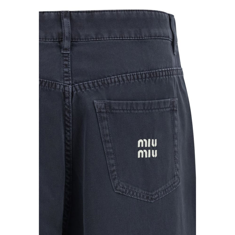 Miu Miu Blue Cotton Flared Jeans - Stylish & Comfortable Fit