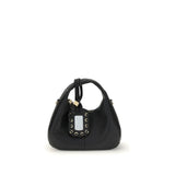 Ganni Black Recycled Polyester Hobo Mini Handbag