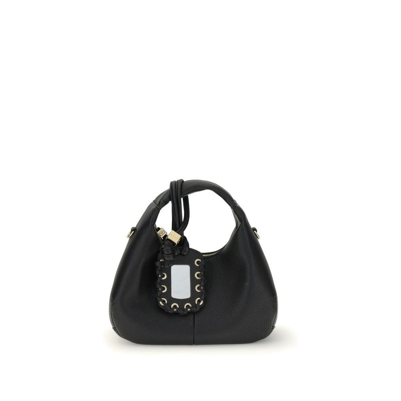 Ganni Black Recycled Polyester Hobo Mini Handbag