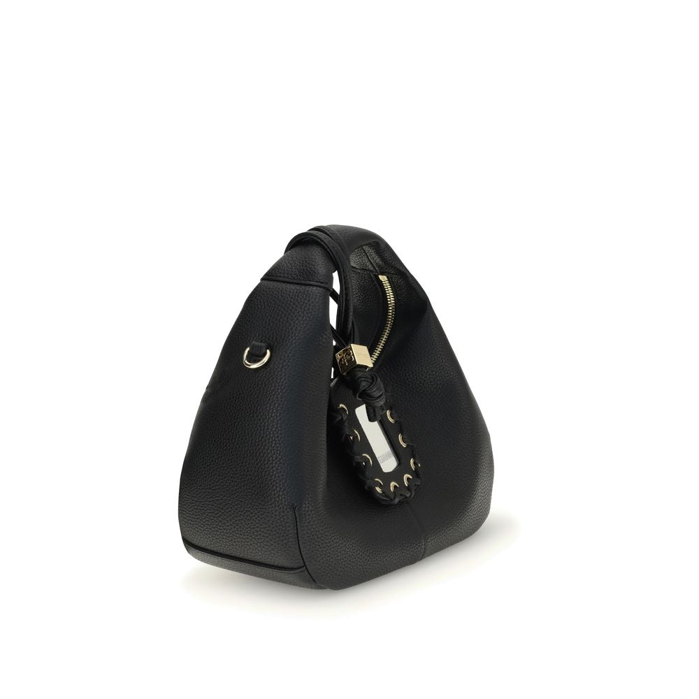Ganni Black Recycled Polyester Hobo Mini Handbag