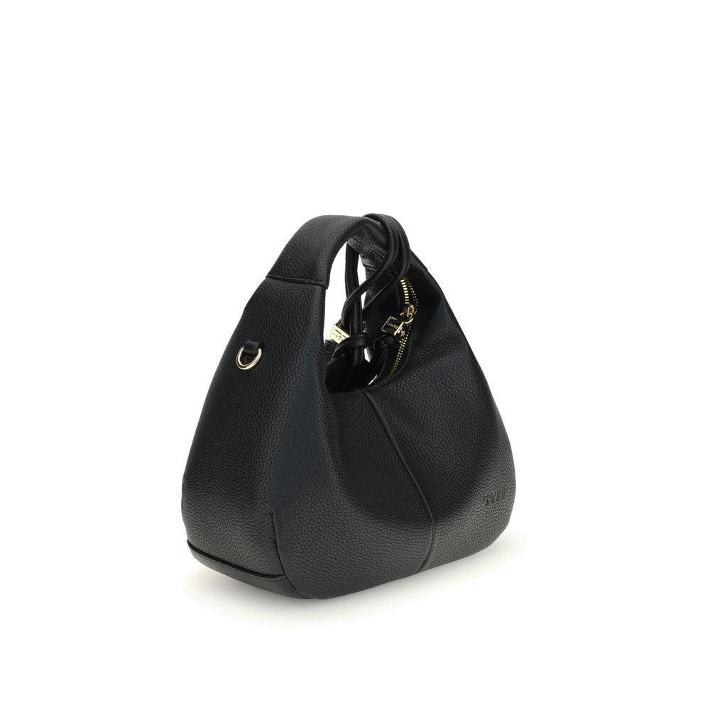 Ganni Black Recycled Polyester Hobo Mini Handbag