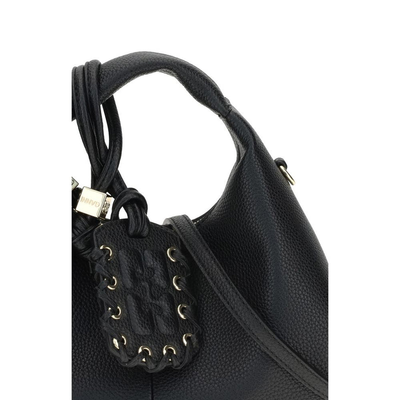 Ganni Black Recycled Polyester Hobo Mini Handbag