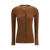 Prada Brown Fleece Wool Cardigan - Elegant Layering Essential