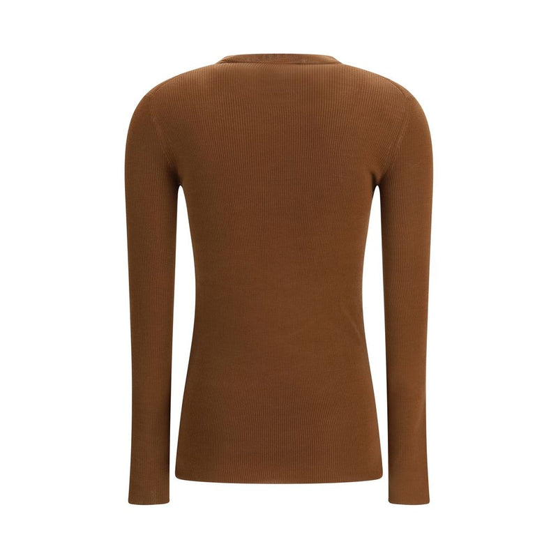 Prada Brown Fleece Wool Cardigan for Women