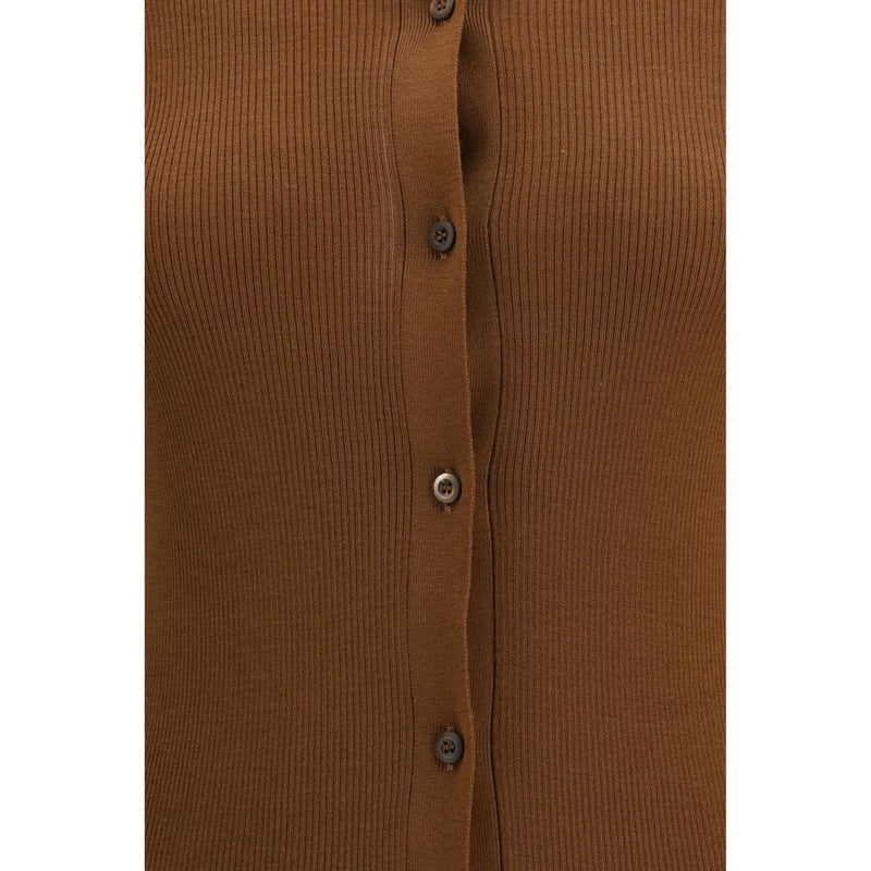 Prada Brown Fleece Wool Cardigan for Women