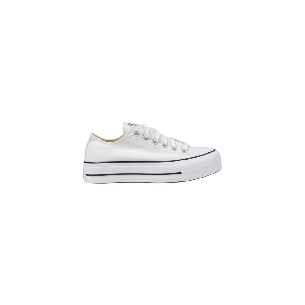 Converse White Fabric Platform Sneakers for Women