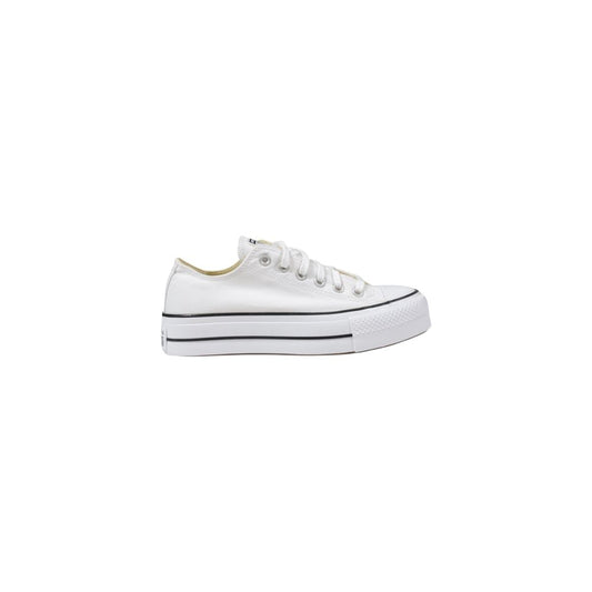 Converse White Fabric Platform Sneakers for Women
