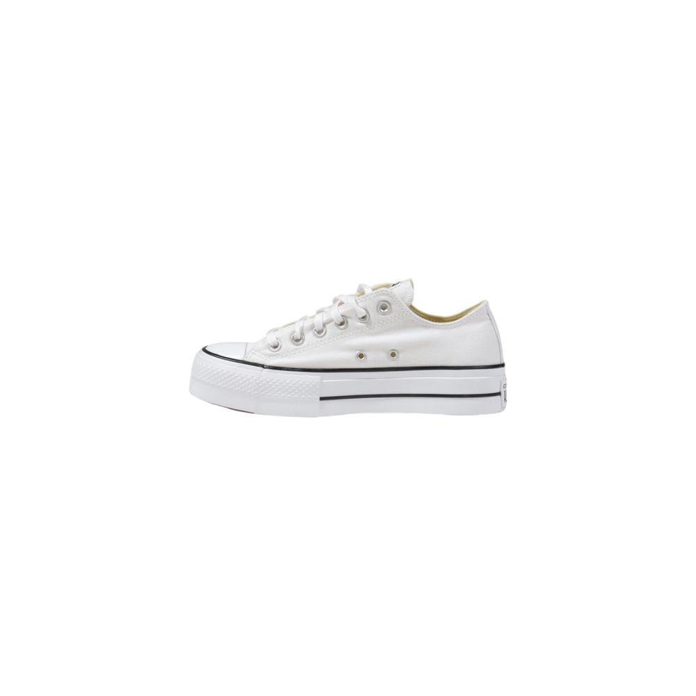 Converse White Fabric Platform Sneakers for Women