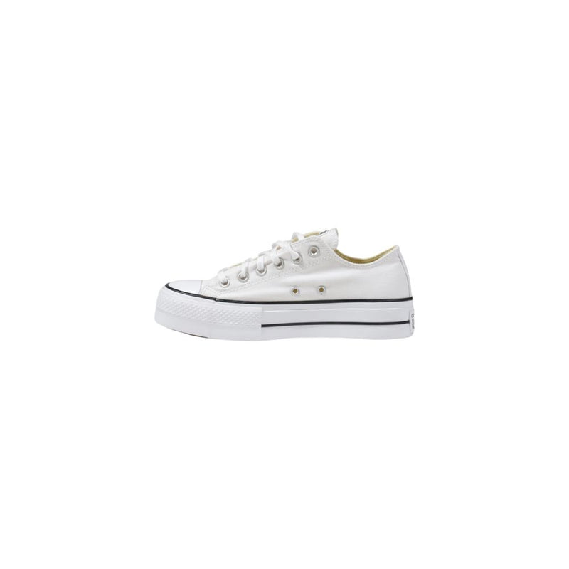 Converse White Fabric Platform Sneakers for Women