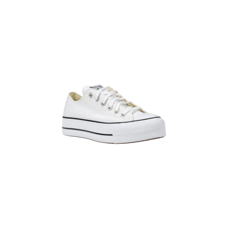 Converse White Fabric Platform Sneakers for Women