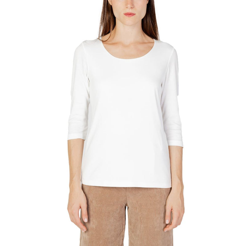 Street One QR Pania T-Shirt en Coton Crème à Manches Longues