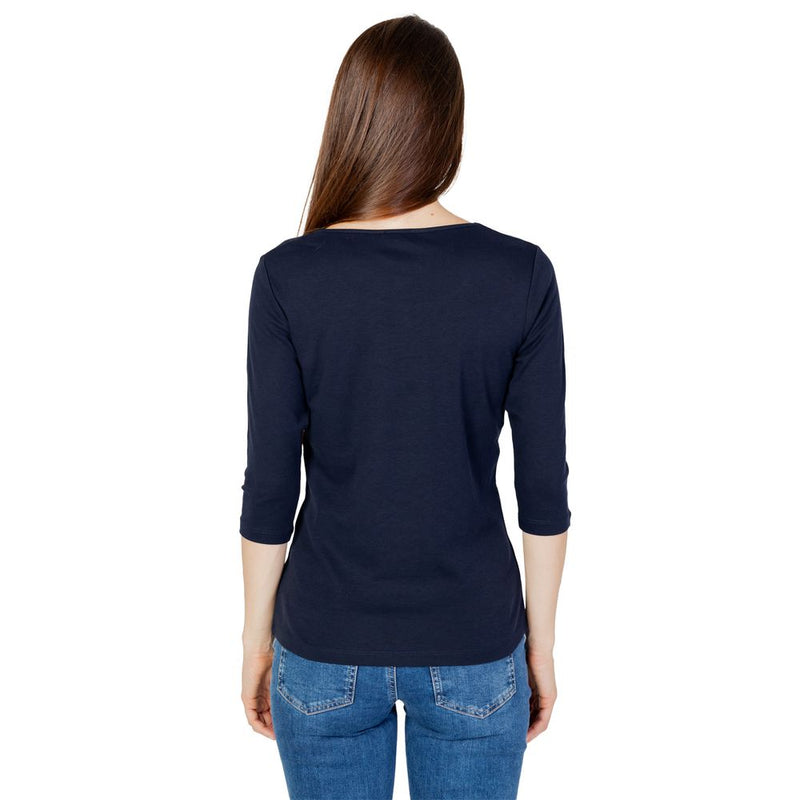 Street One Blue Cotton Long Sleeve T-Shirt for Women