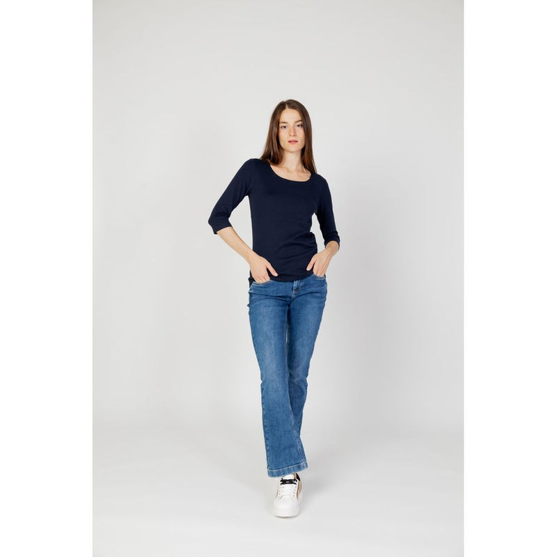 Street One Blue Cotton Long Sleeve T-Shirt for Women