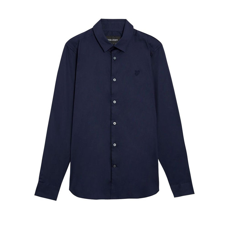 Lyle & Scott LW1115TON Blue Cotton Dress Shirt for Men