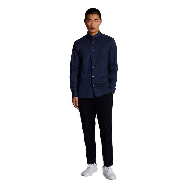 Lyle & Scott LW1115TON Blue Cotton Dress Shirt for Men