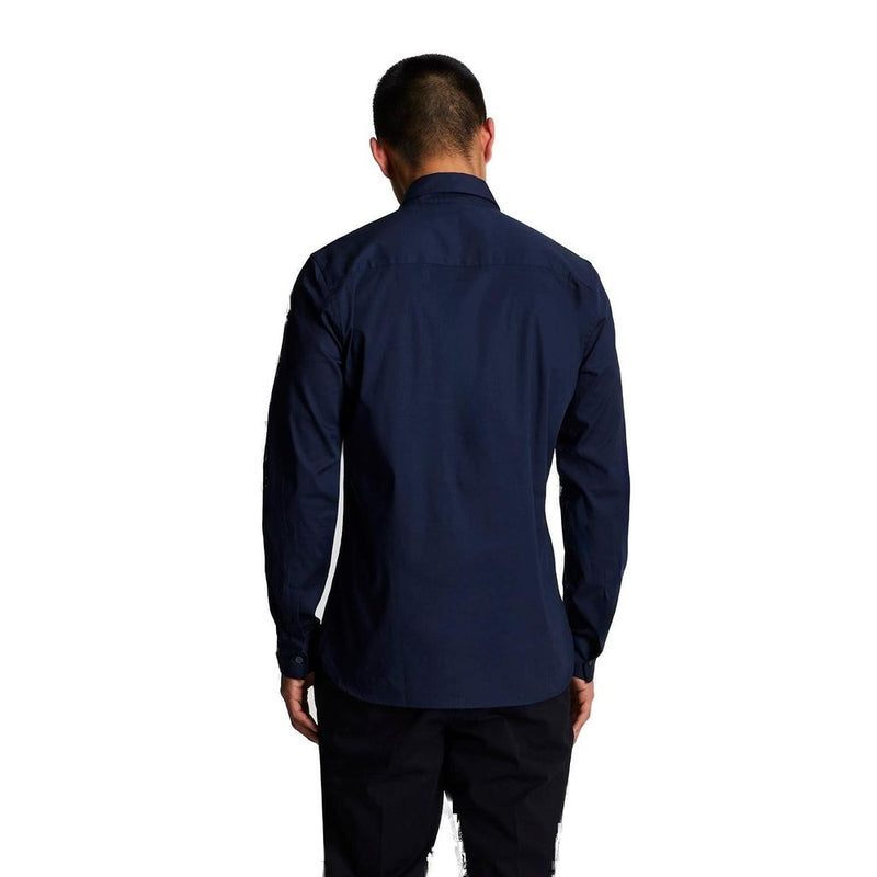 Lyle & Scott LW1115TON Blue Cotton Dress Shirt for Men