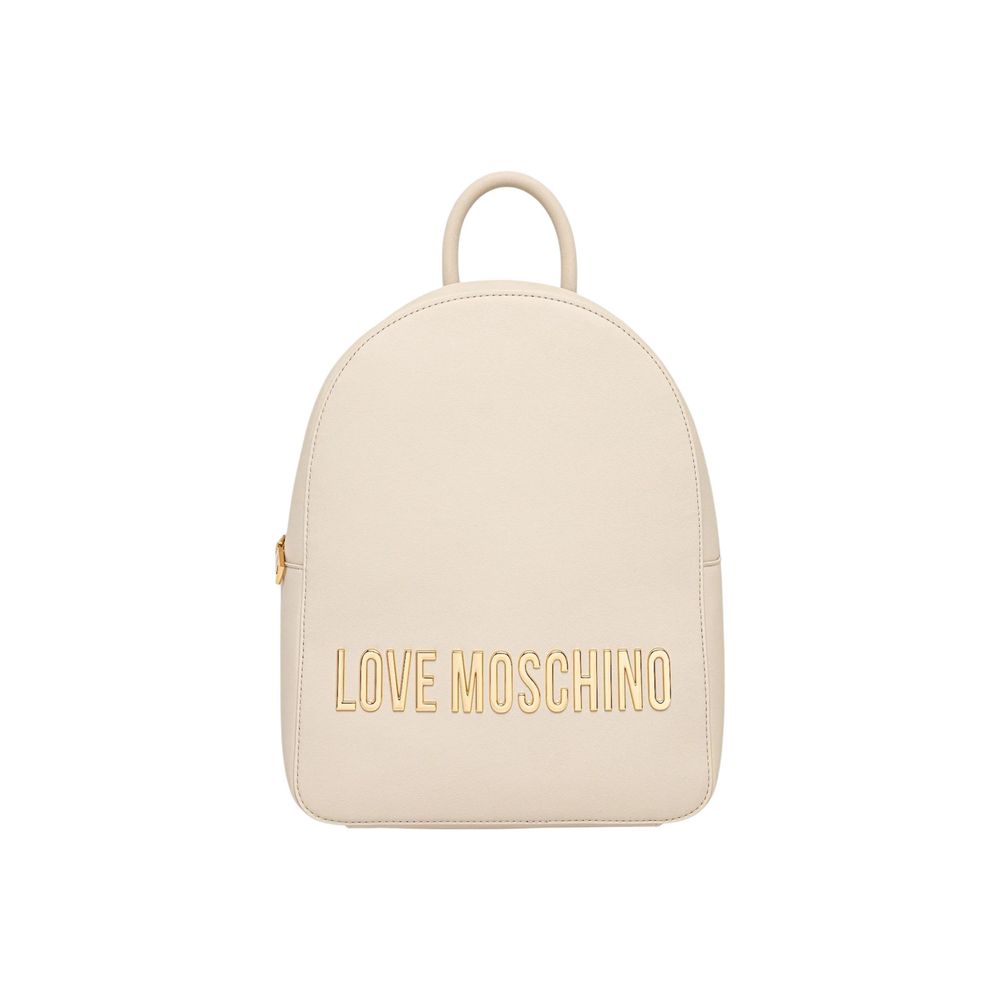Love Moschino JC4193PP1 Beige Polyethylene Backpack - Chic & Functional
