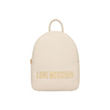 Love Moschino JC4193PP1 Beige Polyethylene Backpack - Chic & Functional