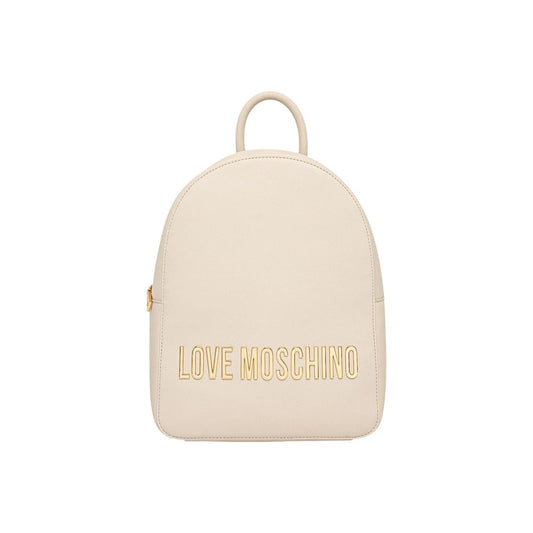 Love Moschino JC4193PP1 Beige Polyethylene Backpack - Chic & Functional