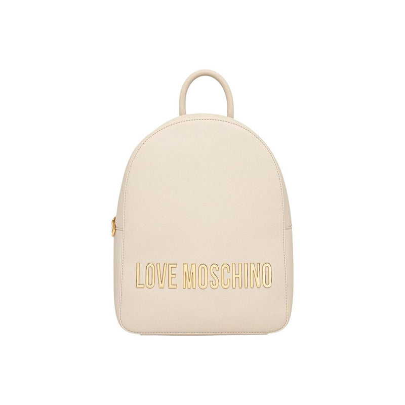 Love Moschino JC4193PP1 Beige Polyethylene Backpack - Chic & Functional