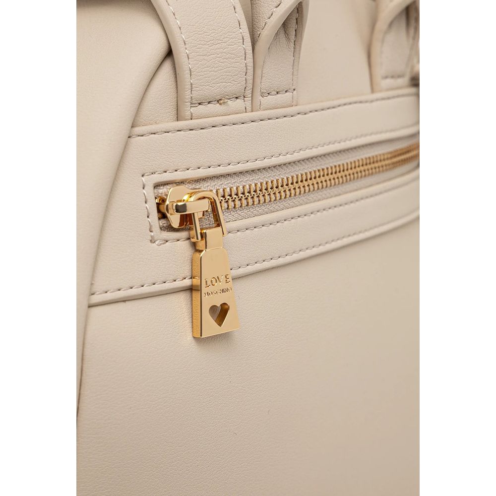Love Moschino JC4193PP1 Beige Polyethylene Backpack - Chic & Functional