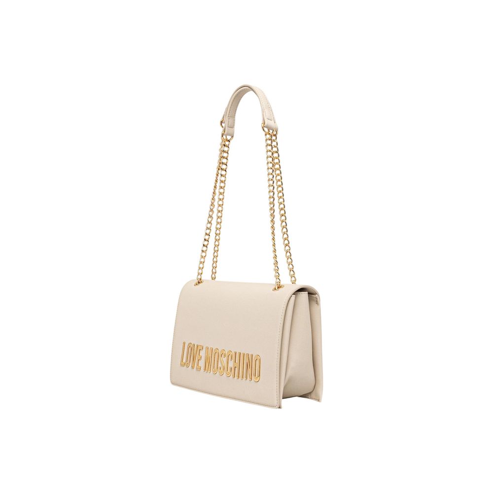 Love Moschino Beige Polyethylene Handbag - Chic & Functional