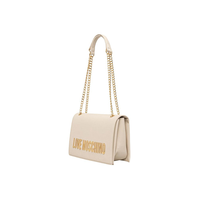 Love Moschino Beige Polyethylene Handbag - Chic & Functional
