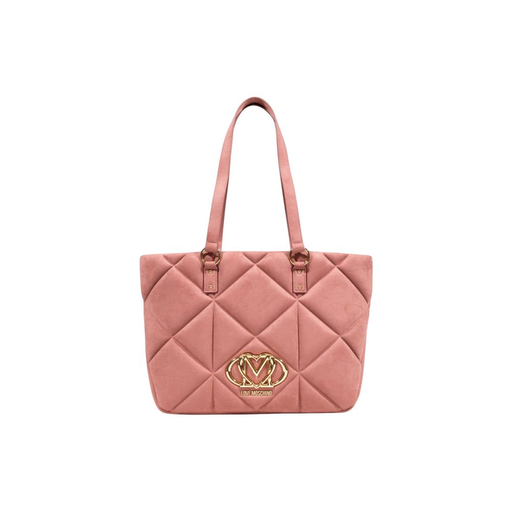 Love Moschino Pink Suede Leather Handbag - Chic & Versatile