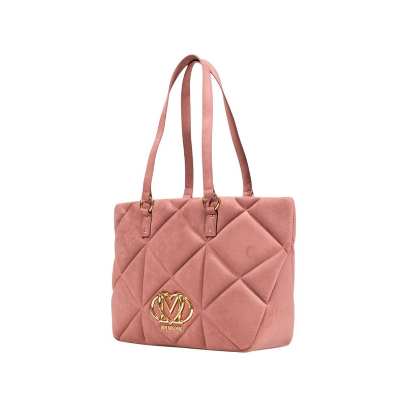 Love Moschino VELOUR PL JC4312PP0N Pink Suede Leather Handbag