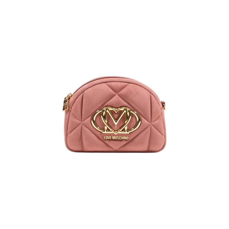 Love Moschino Pink Suede Leather Handbag - BORSA VELOUR PL JC4315PP0N