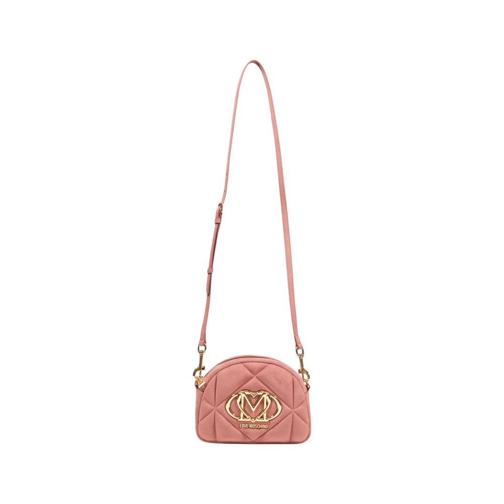 Love Moschino Pink Suede Leather Handbag - BORSA VELOUR PL JC4315PP0N