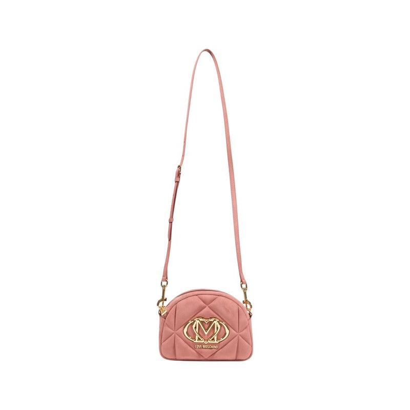 Love Moschino Pink Suede Leather Handbag - BORSA VELOUR PL JC4315PP0N