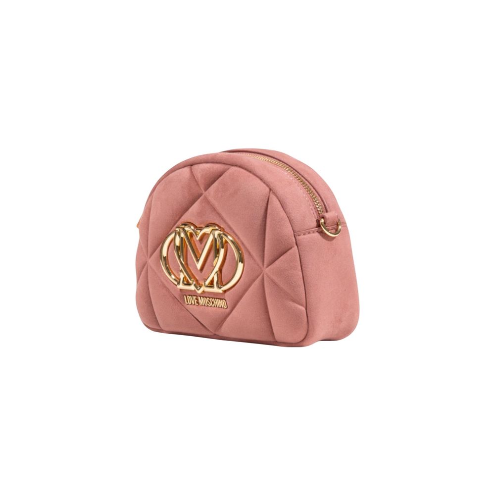 Love Moschino Pink Suede Leather Handbag - BORSA VELOUR PL JC4315PP0N