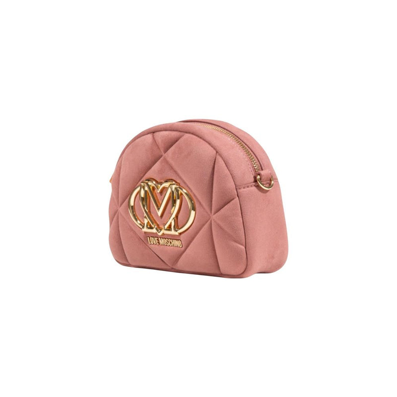 Love Moschino Pink Suede Leather Handbag - BORSA VELOUR PL JC4315PP0N